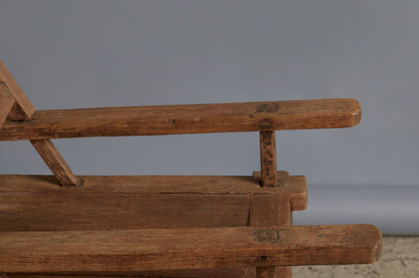 Late 19th Century Crested Back Sculptural Form Teak Lounging Chair from the Madura Island in Sumatra