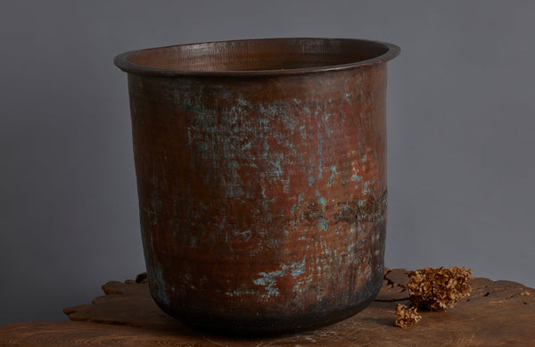 Medium-Tall Late 19th Early 20th Century Bronze Pot for making Batik from the Island of Java