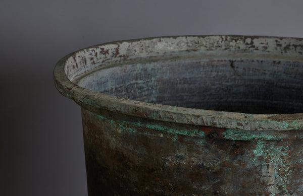 Large Late 19th early 20th Century Bronze  Pot for making Batik from the Island of Java