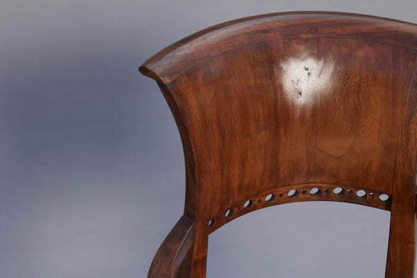 Married Pair 1930s Teak Dutch Colonial Armchairs from Java