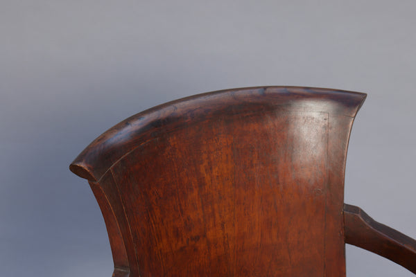 Married Pair 1930s Teak Dutch Colonial Armchairs from Java