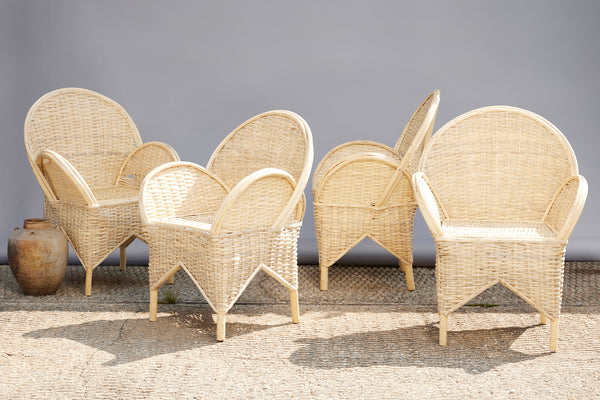 Set of 6 Bamboo Arm Chairs from Tangiers