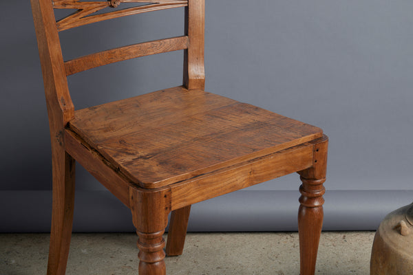 Natural Finish Raffles Side Chair with Plank Seat