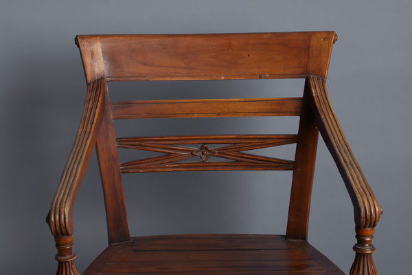 Set of 6 Carved Teak Side Chairs from Jakarta