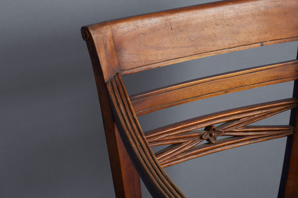 Set of 6 Carved Teak Side Chairs from Jakarta