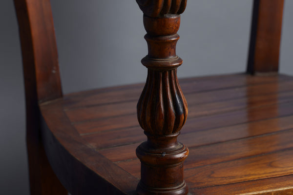 Set of 6 Carved Teak Side Chairs from Jakarta