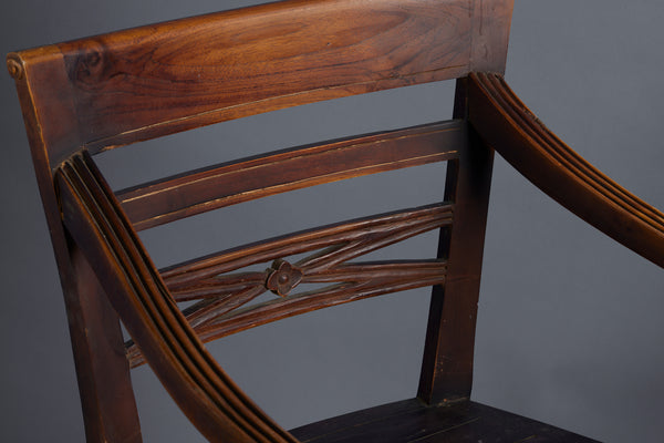 Pair of Carved Raffles Chairs from Jakarta