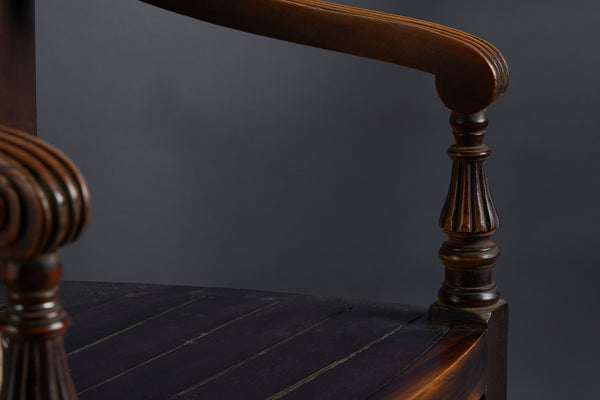 Pair of Carved Raffles Chairs from Jakarta