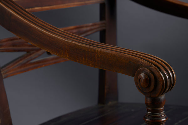 Pair of Carved Raffles Chairs from Jakarta