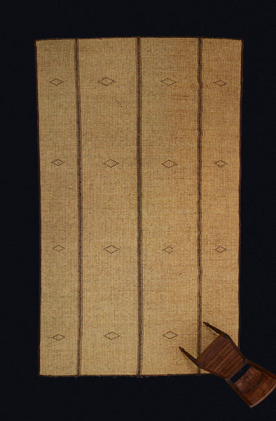 Large 3 Sectioned Blonde Tuareg Carpet with Bands of Open Diamond................................(8'4" x 15'4")