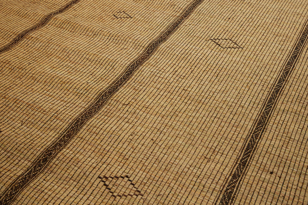 Large 3 Sectioned Blonde Tuareg Carpet with Bands of Open Diamond................................(8'4" x 15'4")