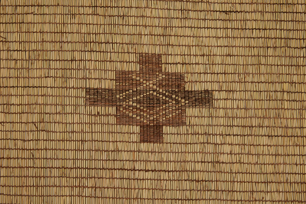 Large Blonde Colored 3 Sectioned Tuareg Carpet with Open & Closed Diamond Stepped Motif (9'4" x 16'6")