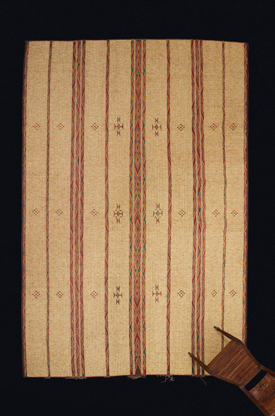 Light Colored Extra Large Tuareg Carpet with Small Open Work Diamonds Floating on a Field (9'1" x 15'2")