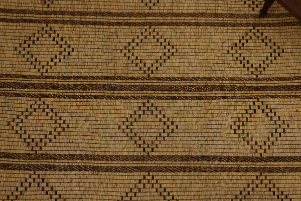 4 Section Light Colored Tuareg Carpet with Bands of Large Open Diamonds in the Center (5'4" x 9'3")