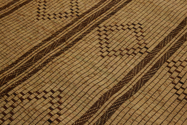 4 Section Light Colored Tuareg Carpet with Bands of Large Open Diamonds in the Center (5'4" x 9'3")