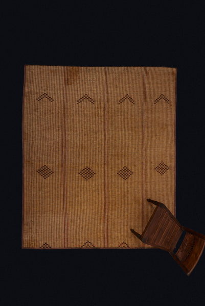 Light Colored Tuareg Carpet with Open Field of Bands of Diamonds and Bands of Brackets ................(7'2" x 8'4")