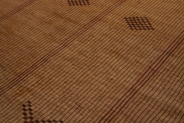 Light Colored Tuareg Carpet with Open Field of Bands of Diamonds and Bands of Brackets ................(7'2" x 8'4")