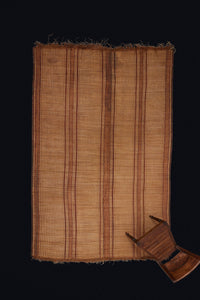 5 Banded Early Medium Sized Tuareg Carpet Boasting Decorative Leather Fringe ............(7'6" x 13'7")