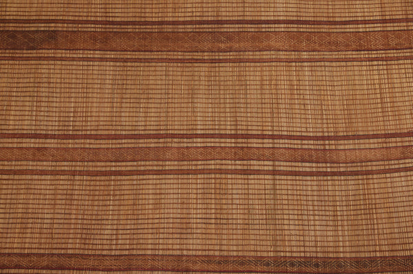 5 Banded Early Medium Sized Tuareg Carpet Boasting Decorative Leather Fringe ............(7'6" x 13'7")