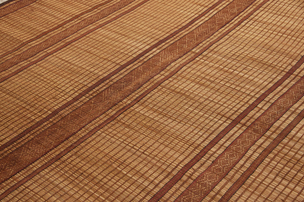 5 Banded Early Medium Sized Tuareg Carpet Boasting Decorative Leather Fringe ............(7'6" x 13'7")