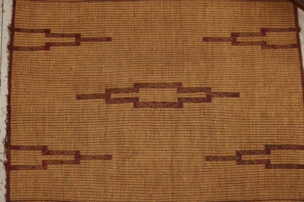 Small Early Coco Colored Tuareg Carpet with Stepped Lozenge Shapes Throughout the Field (4'5" x 5'9")