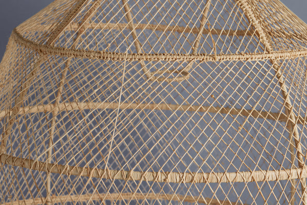 Large Open Work Raffia Hanging Light
