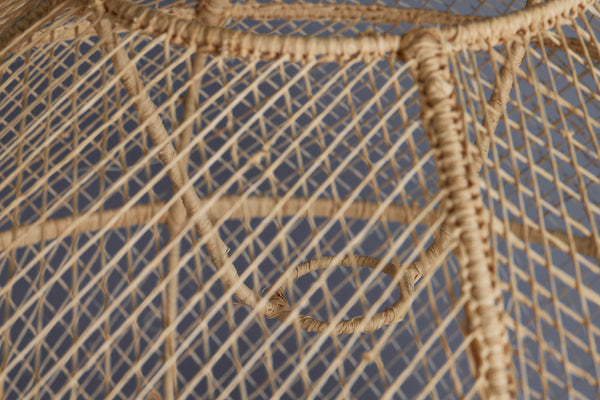 Large Open Work Raffia Hanging Light
