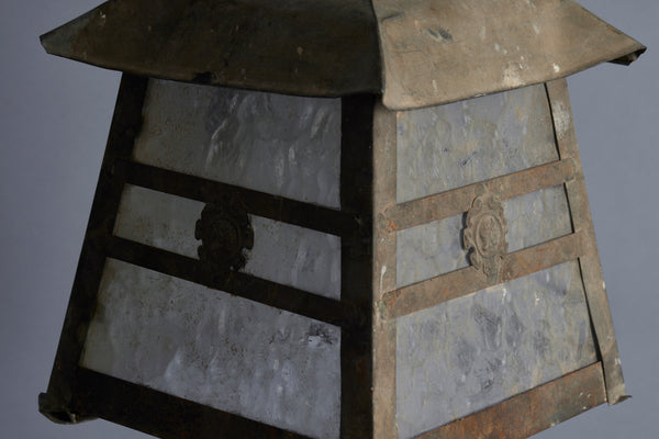 Italian Arts & Crafts Zinc Hanging Outdoor Light