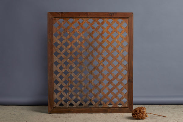 Medium Pierce Work Framed Teak Panel