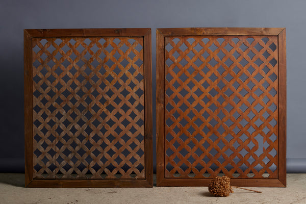 Medium Pierce Work Framed Teak Panel