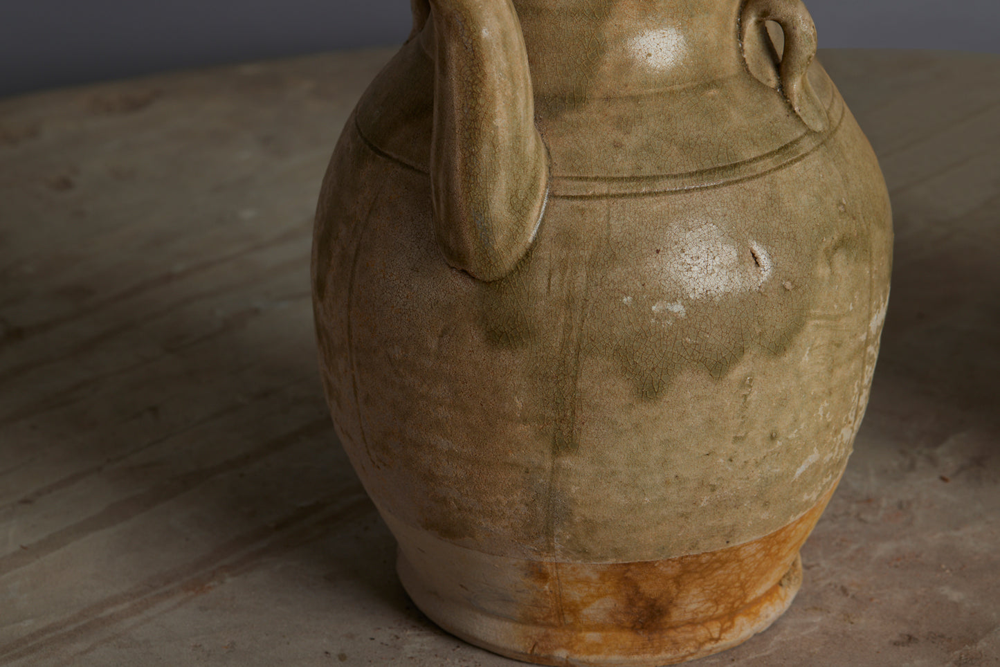 A Yue Wei Dynasty Teapot found in the Musi River Basin in Sumatra with a Pale Celadon Glaze and No Repair