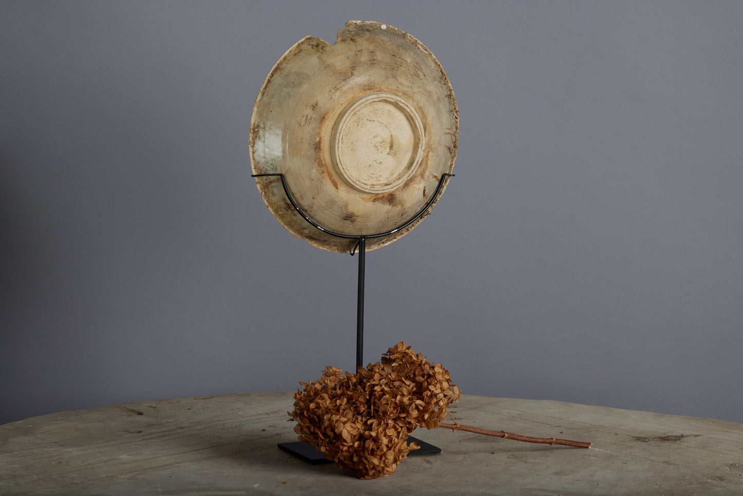 Large 19th Century Chin Dynasty Shipwreck Bowl Mounted on Stand