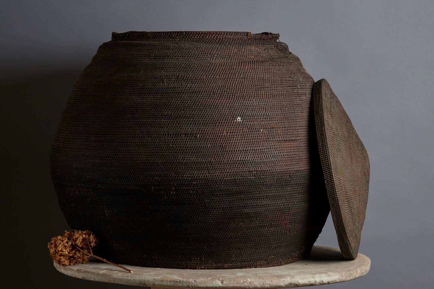 Very Large Woven Grain Basket from a Palace in Java