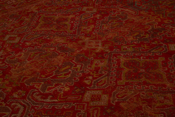Large Paprika Coloured Squarish Central Asian Carpet with Turkoman Pattern .............. (10'6'' x 12'2'')
