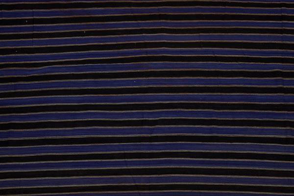 Blue & Black Stripe Turkish Kilim .............. (5'9''x 12'7'')