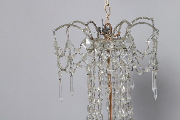 Late 19th Century Eight Arm Cut Crystal Chandelier from Genoa, Italy