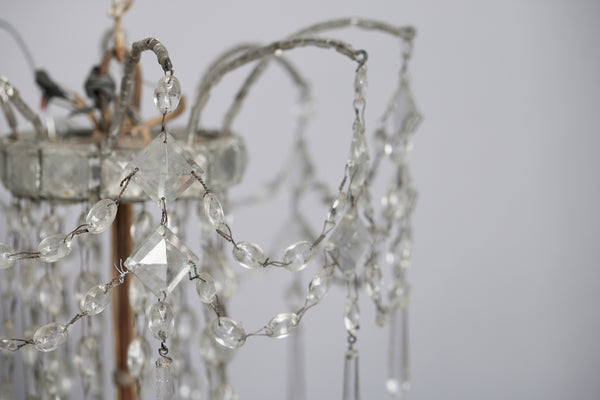 Late 19th Century Eight Arm Cut Crystal Chandelier from Genoa, Italy
