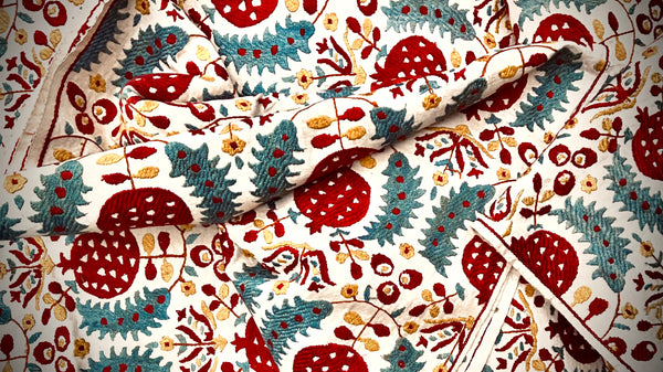 Extra Long Early Pomegranate Suzani Runner