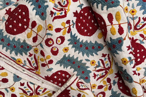 Extra Long Early Pomegranate Suzani Runner