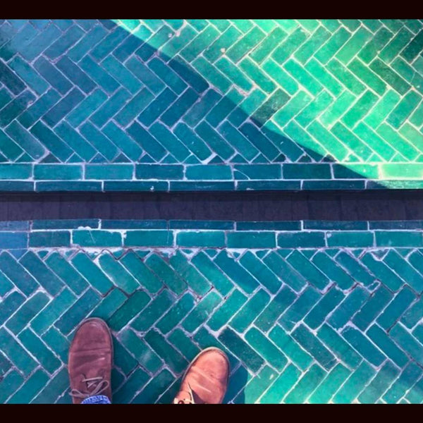 Reclaimed Vintage Green Moroccan Zelig Tiles