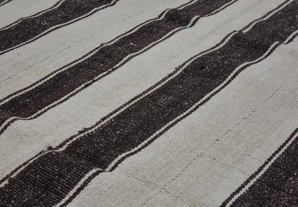 Hemp & Goat Hair Broad Striped Carpet from Northern Iran .................... (6' x 9')