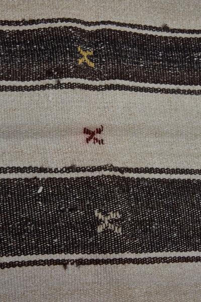 Hemp & Goat Hair Broad Striped Carpet from Northern Iran .................... (6' x 9')