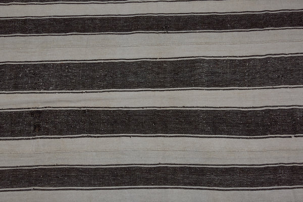 Natural Hemp & Goat Hair Random Striped Carpet from Northern Iran .................. (6' 6'' x 10' 8'')