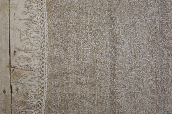 Large Broadly Woven All Natural Hemp Carpet with Nice Fringe................ (5' 5'' x 12' 8'')