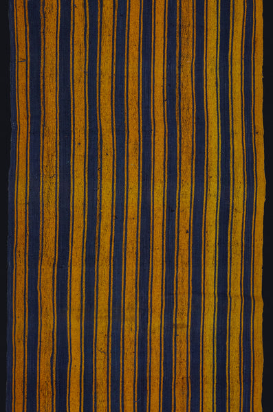 Saffron & Indigo Striped Hemp Runner from Iran ............... (3' 5'' x 17' 6'')