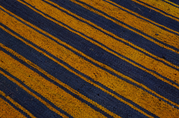 Saffron & Indigo Striped Hemp Runner from Iran ............... (3' 5'' x 17' 6'')
