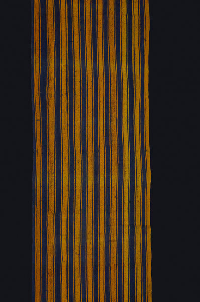 Saffron & Indigo Striped Hemp Runner from Iran ............... (3' 5'' x 17' 6'')