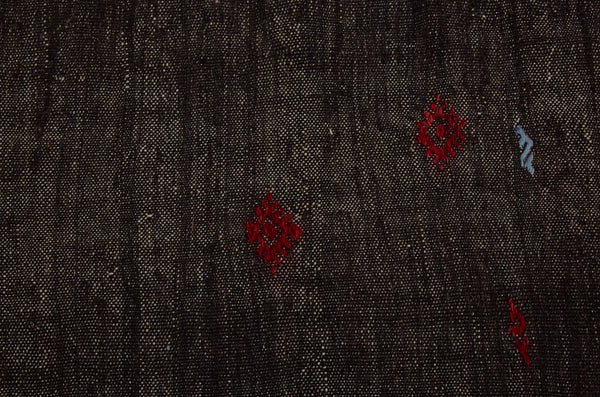 Bedouin Goat Hair Carpet with Subtle Random Designs in Red & Blue & Cream ........... (7' x 10' 9'')