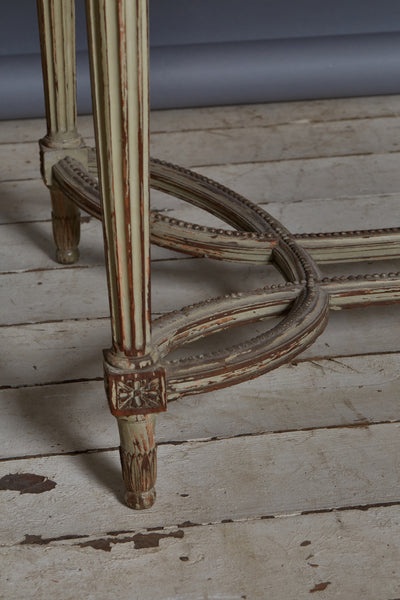 Late 19th Century French Cream-Colored Table with Calacatta Viola Marble Top