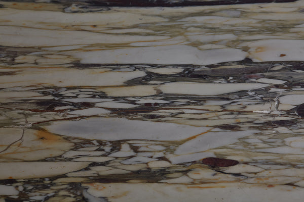 Late 19th Century French Cream-Colored Table with Calacatta Viola Marble Top